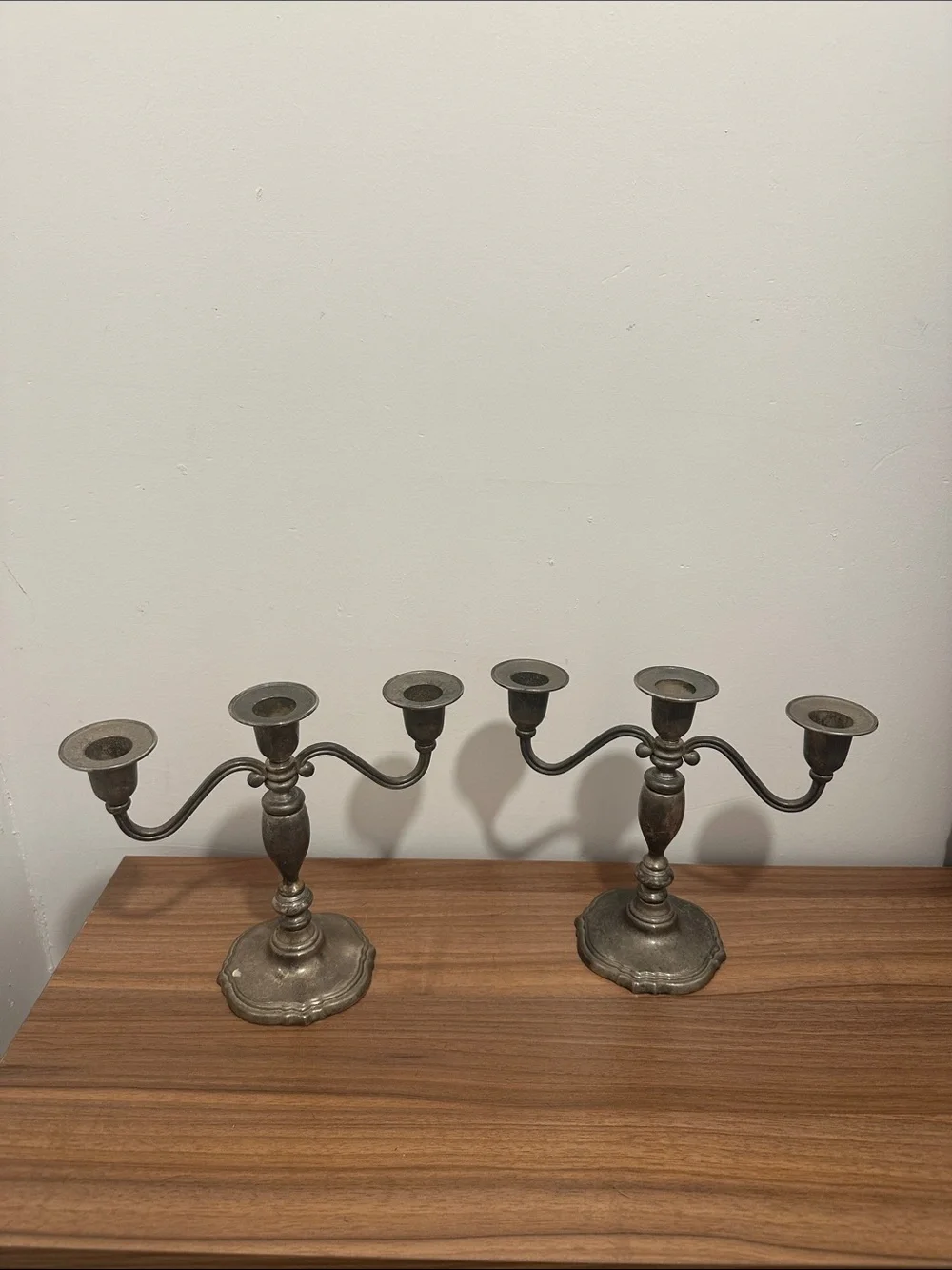 International silver company, Silver plated 3-Arm Candelabra Pair